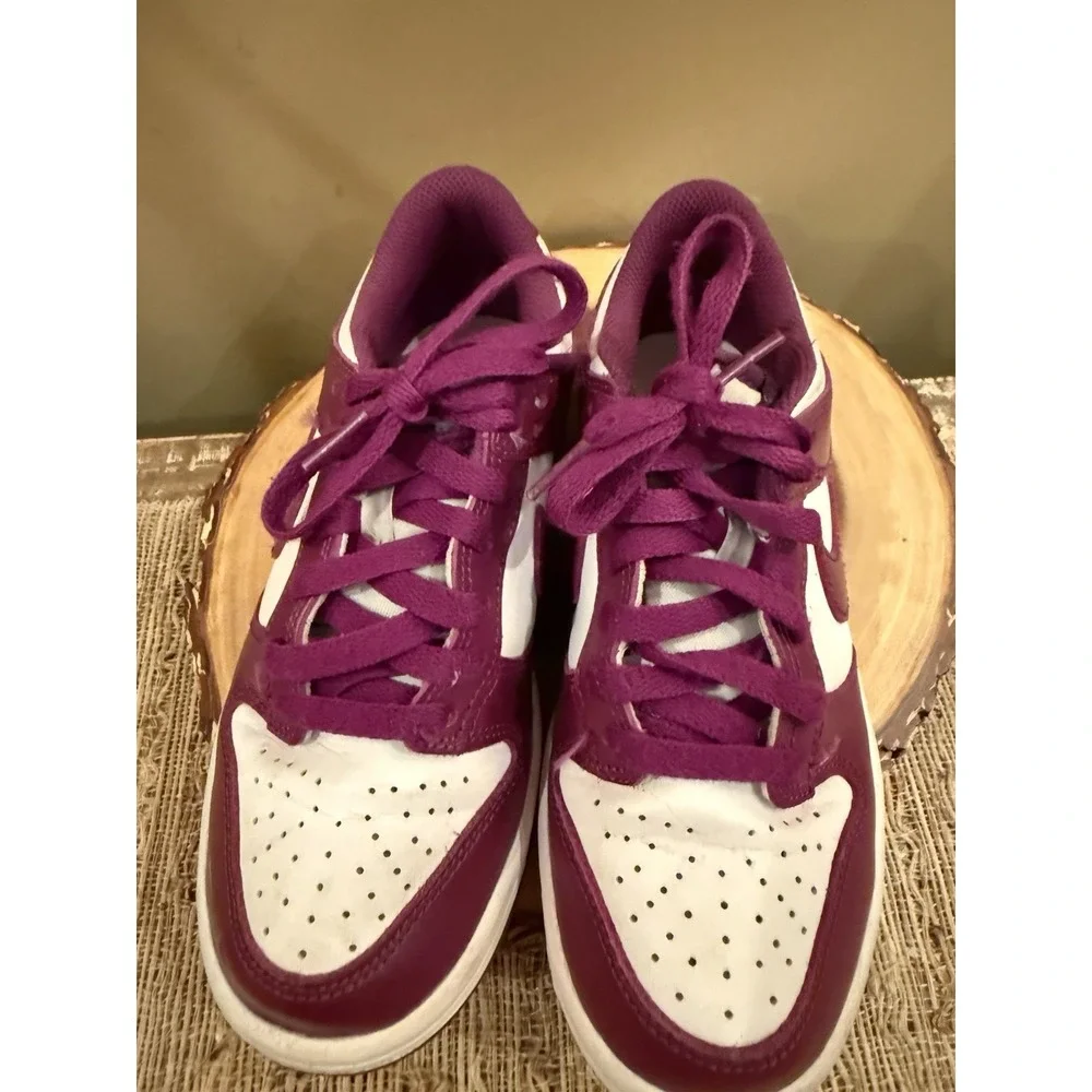 Nike Dunk Low White Purple Leather - Size Kids 4Y FB9109-110